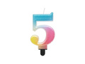 Pastel ombre number candle - 5 - five