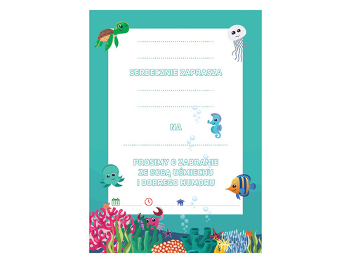 Birthday invitations Underwater World - 6 pcs.