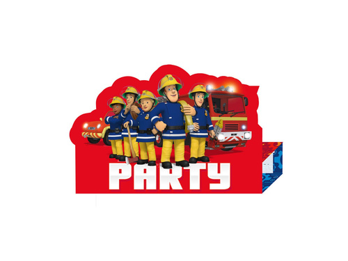 Fireman Sam birthday invitations - 8 pcs.