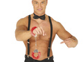 Handcuffs with fur, red, 1 pc