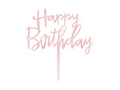Topper na tort Happy Birthday różowe złoto - 1 szt.