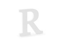 Wooden decoration letter R - white