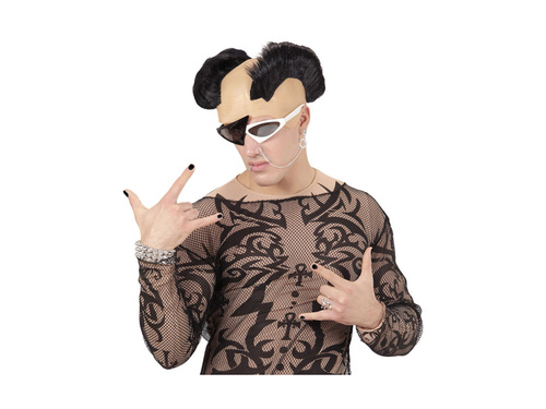 Czarny irokez punkowy (podwójny irokez)