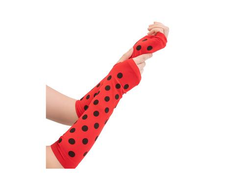 Rękawiczki biedronki bez palców - 30 cm