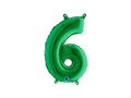 Mini Shape Number 6 Green Foil Balloon - 36 cm - 1 pc