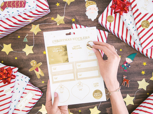 Christmas stickers gold - 10 pcs.