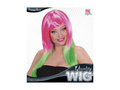 Różowo-zielona peruka dwukolorowa
