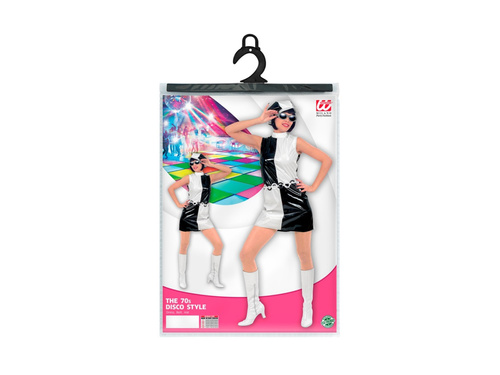 Strój 60s/70s Mod - sukienka, pasek i kapelusz