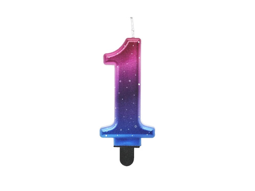 Night Sky metallic number candle - 1 - one