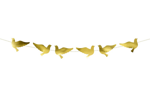 Doves banner - gold - 112 cm - 1 pc.