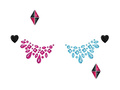 Colours adhesive face jewellery