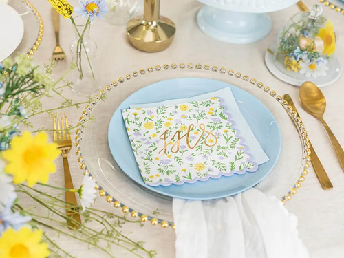 Communion napkins with IHS flower print - 33 cm - 20 pcs