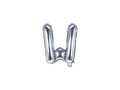 Balon foliowy litera "W" srebrna - 35 cm