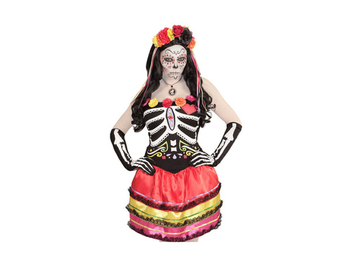 Rękawiczki kościotrupa 50 cm - nadruk z przodu i z tyłu