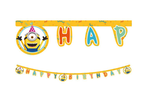 Birthday banner Minions - 1 pcs.