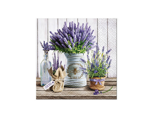 Birthday napkins Lavender in a vase - 33 cm - 20 pcs.