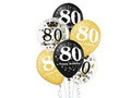 Balony lateksowe z nadrukiem na osiemdziesiątkę - 30 cm - 6 szt.