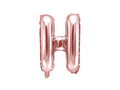 Foil balloon letter "H" pink and gold - 35 cm