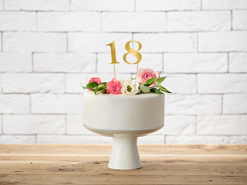 Gold metallized table numbers - 11 pcs.