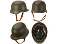 Green military helmet