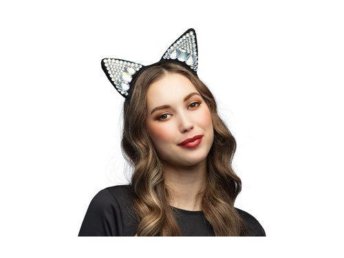 Opaska na głowę kot z diamentem