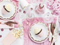 Light pink popcorn boxes with gold dots - 6 pcs.