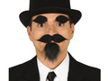 Black goatee, moustache and eyebrows with adhesive