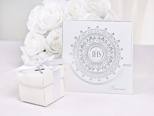 Invitations for communion - silver - 10 pcs.