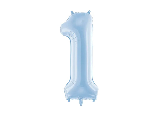 Balon foliowy mglisty niebieski cyfra 1 - 86 cm - 1 szt.