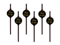 Sparkling Happy New Year black straws - 6 pcs.