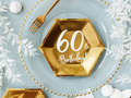 Gold 60th birthday plates - 20 cm - 6 pcs.