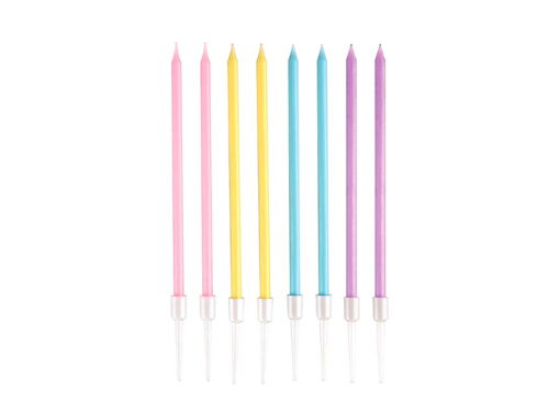 Pastel birthday candles - 14 cm - 8 pcs.