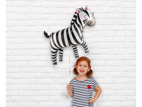 Balon foliowy Zebra - 80 x 78 cm - 1 szt.