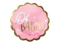 Balon foliowy Oh Baby! na Baby Shower różowy - 55 cm - 1 szt.