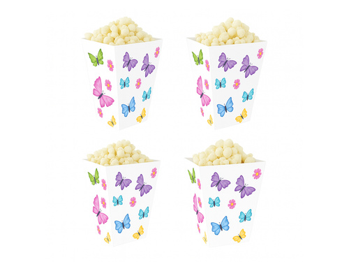 Pudełka na popcorn Motylki - 6 szt.