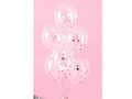Transparent balloons with silver confetti Circles - 30 cm - 6 pcs.