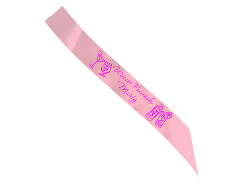 Szarfa personalizowana z imieniem na Wieczór Panieński - 140 cm - 1 szt.