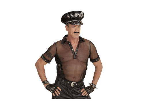 Skóropodobne rękawiczki nabijane ćwiekami bez palców