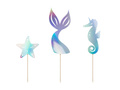 Mermaid cake toppers - 3 pcs.