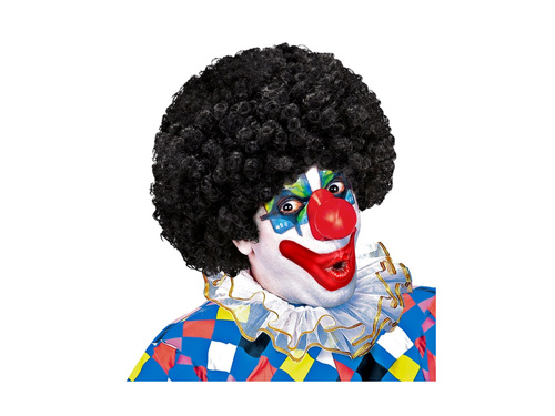 Peruka klauna czarna włosy afro