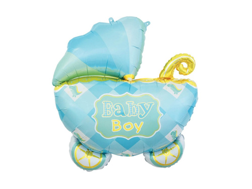 Foil balloon Baby Boy stroller - 60 cm - 1 pc.