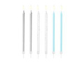 Birthday candles blue and silver - 12,5 cm - 6 pcs.