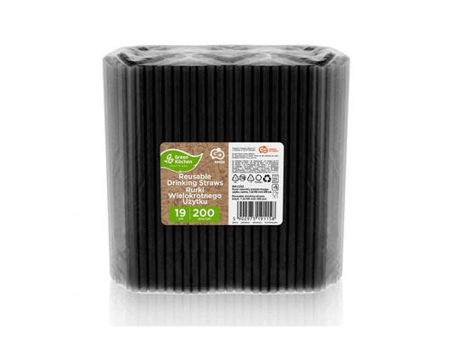 Black straws - 19 cm - 200 pcs