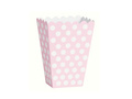 Popcorn boxes light pink with white dots - 8 pcs.