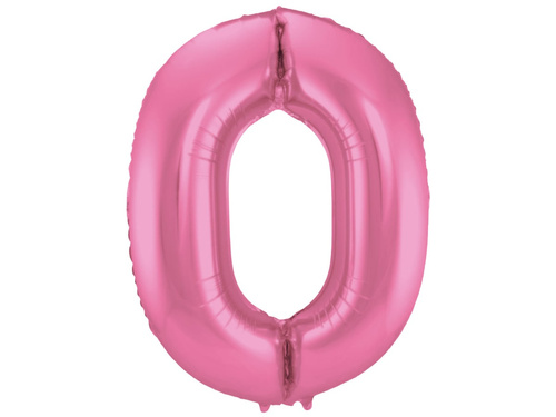 Number 0 Matte Pink Foil Balloon - 86 cm - 1 pc