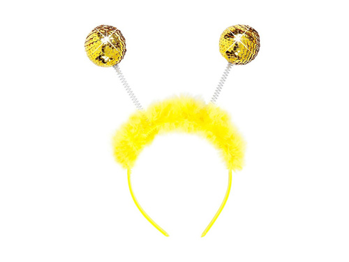 Opaska na głowę żółta ze złotymi cekinami