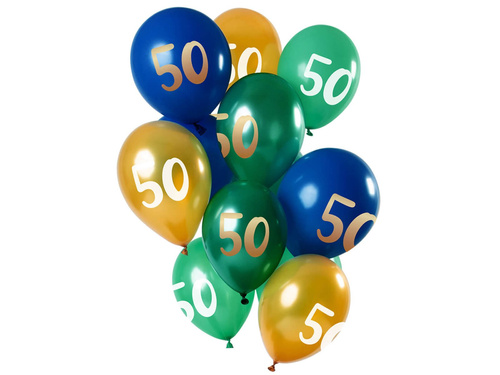 Set of balloons for fiftieth birthday - 30 cm - 12 pcs.