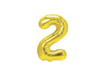 Foil balloon number 2 gold - 40 cm