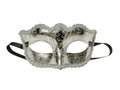 Maska karnawałowa wenecka - srebrna - 1 szt.