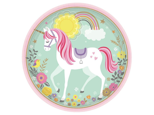 Birthday plates Magic Unicorn - 23 cm - 8 pcs.